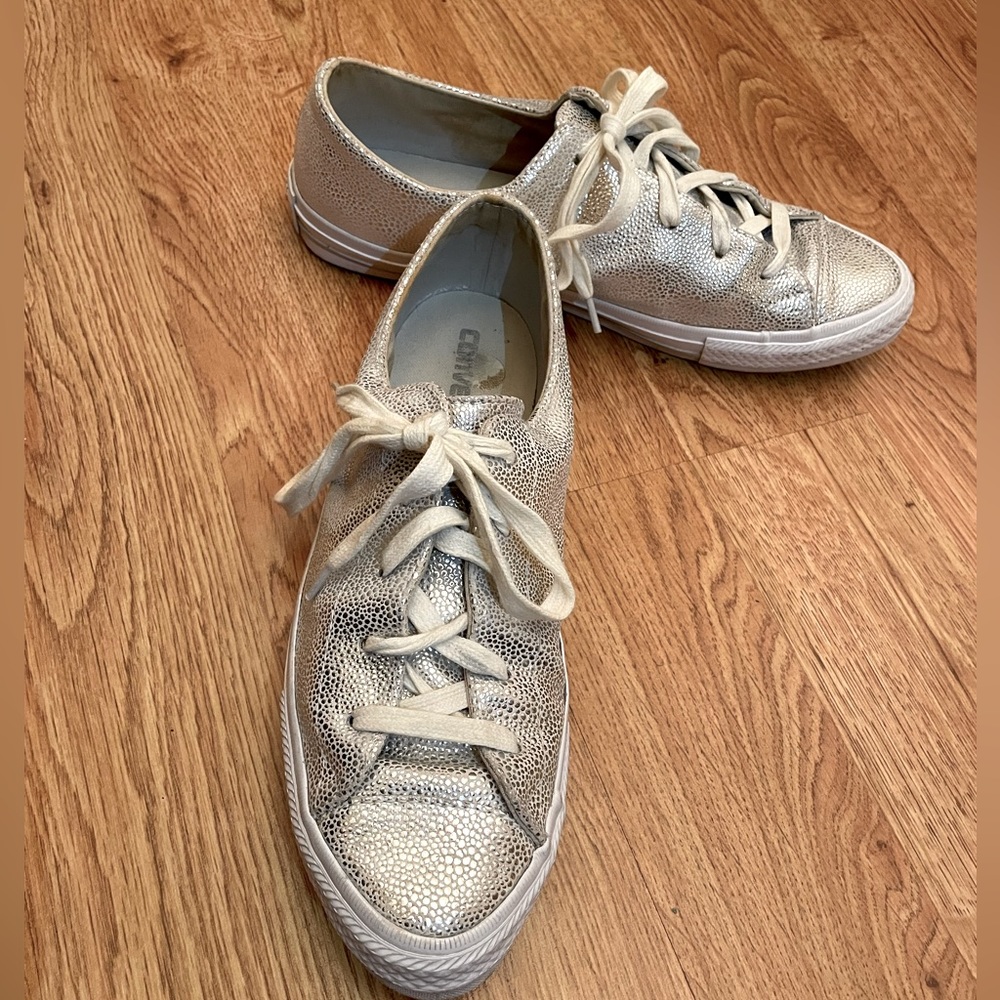 Silver Converse sneakers